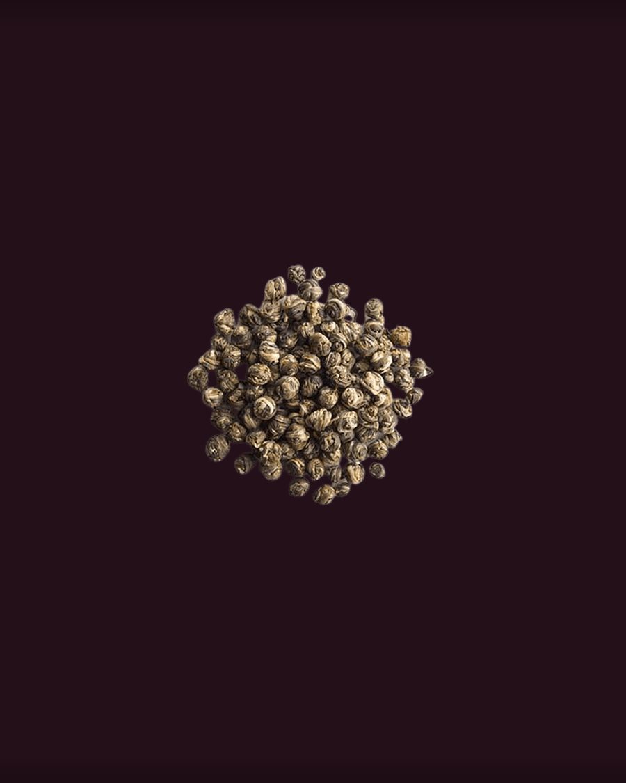 Buddha's Tears loose leaf tea, brewed in the cup