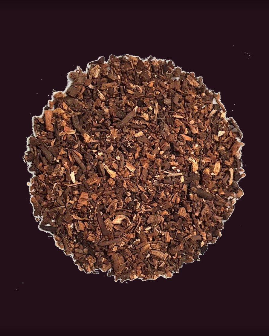Burdock Root loose leaf tea, brewed in the cup